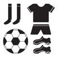 Set of soccer flat icon.