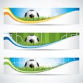 Set of soccer football banners