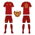 Set of soccer jersey or football kit template for Russia national football team.