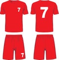 Set of soccer uniform front and back view. Vector