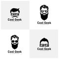 Set of Social Geek Logo design template. Geek vector design icon. Illustration Royalty Free Stock Photo