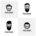 Set of Social Geek Logo design template. Geek vector design icon. Illustration Royalty Free Stock Photo