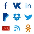 Set of social media colorful web icons