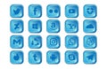 20 set social media icon with water background edition