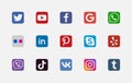 Set of Social media icons in vector. Different shapes and color design popular of social media icons for websites and Royalty Free Stock Photo