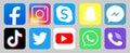 Set of social media icons vector