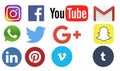 Set of social media logos Royalty Free Stock Photo