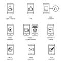 Set of Social Media Mobile Line / Outline Icons