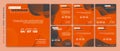 Set of Social media post template. Webinar invitation banner with orange abstract design