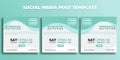 Set of Social media post template. Webinar invitation banner with white green design