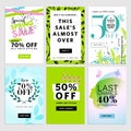 Set of social media sale banners, and ads web templates Royalty Free Stock Photo