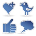 Set Social Media Sticker Royalty Free Stock Photo