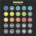 A set of 25 social network logos Royalty Free Stock Photo