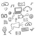 Set social network signs and symbols Royalty Free Stock Photo