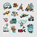 Set of social network stickers Royalty Free Stock Photo