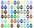Set of social networks icons isolated for Easter