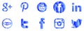 Set of social networks icons in mosaic fantasy