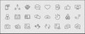 Set of Social Networks Related Vector Line Icons. Contains such Icons as Profile Page, Rating, Social Links and more
