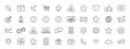 Set of 40 Social Networks web icons in line style. Marketing, feedback, management, target, like, content. Vector illustration