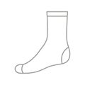 Set sock for man, outline template. Sport and regular sock. Technical mockup clothes side view. Vector contour