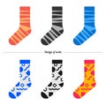 Set of socks with hipster design