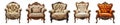 Set of Sofa chair alone epitomizes simplicity and functionality pack in a highresolution image Royalty Free Stock Photo