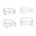 Set of sofas drawings sketch style, vector illustration. sofa vector sketch illustration