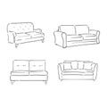 Set of sofas drawings sketch style, vector illustration. sofa vector sketch illustration