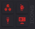 Set Software, Artificial intelligence, Robot and Electric plug icon. Vector