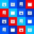 Set Software, Binary code, Books about programming and Browser window icon. Vector Royalty Free Stock Photo