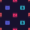 Set Software, Binary code, Loading data window and Books about programming on seamless pattern. Vector Royalty Free Stock Photo