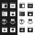 Set Software, Browser files, Binary code, Cup tea with tea bag, Processor microcircuits CPU, Cloud technology data Royalty Free Stock Photo