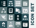 Set Software, Cloud technology data transfer, Broken file, Server, Data, Web Hosting, report, and Folder and lock icon Royalty Free Stock Photo