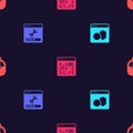 Set Software, Loading data window, and Computer mouse on seamless pattern. Vector Royalty Free Stock Photo