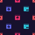 Set Software, Python programming language, Cloud technology data transfer and Online play video on seamless pattern Royalty Free Stock Photo