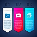 Set Software, Search engine and Processor. Business infographic template. Vector