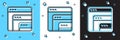 Set Software, web developer programming code icon isolated on blue and white, black background. Javascript computer Royalty Free Stock Photo