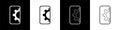 Set Software, web development, programming concept icon isolated on black and white background. Programming language and Royalty Free Stock Photo