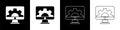 Set Software, web development, programming concept icon isolated on black and white background. Programming language and Royalty Free Stock Photo