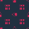 Set Soil analysis and Ore mining on seamless pattern. Vector Royalty Free Stock Photo