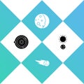 Set Solar system, Comet falling down fast, Eclipse of the sun and Solstice icon. Vector Royalty Free Stock Photo