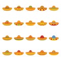 set of sombrero hat. Vector illustration decorative design Royalty Free Stock Photo