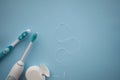 A set of sonic toothbrush, dental floss and classic toothbrush Royalty Free Stock Photo