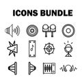 A set of sound icons bundle Royalty Free Stock Photo
