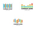 Set of Sound Wave Equalizer Audio Logo Vector Icon Royalty Free Stock Photo