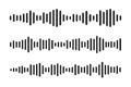 Set Sound wave or voice message waveform. Collection Podcast, media record, radio signal. Decibel audio record icon