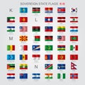 Set of sovereign state flags K-N