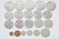 Set of soviet russian anniversary ruble coins, all USSR nominals. Royalty Free Stock Photo
