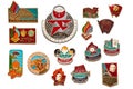 Set of Soviet Union vintage badges