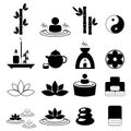 Set of spa and massage icons Royalty Free Stock Photo